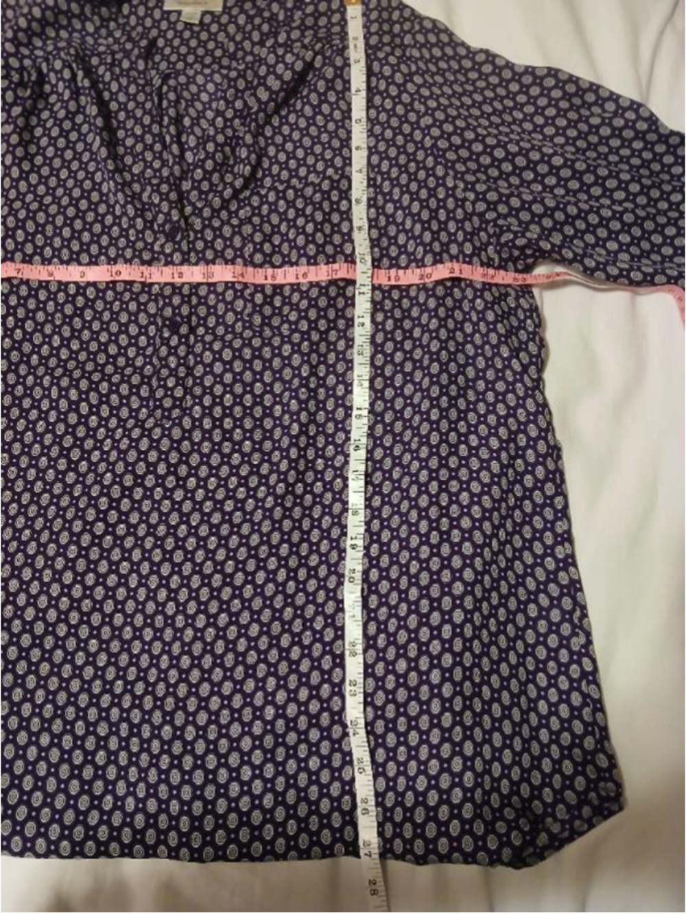 Dressbarn Women's 1X Purple Geometric Print Blouse INV49 A1 - Picture 4 of 9